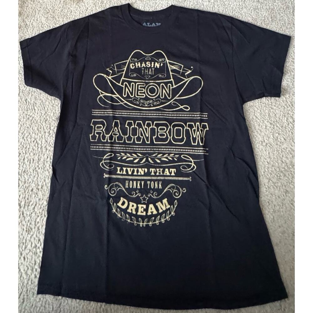 Alan Jackson Chasin That Neon Rainbow Honky Tonk Dream T Shirt Large NWOT